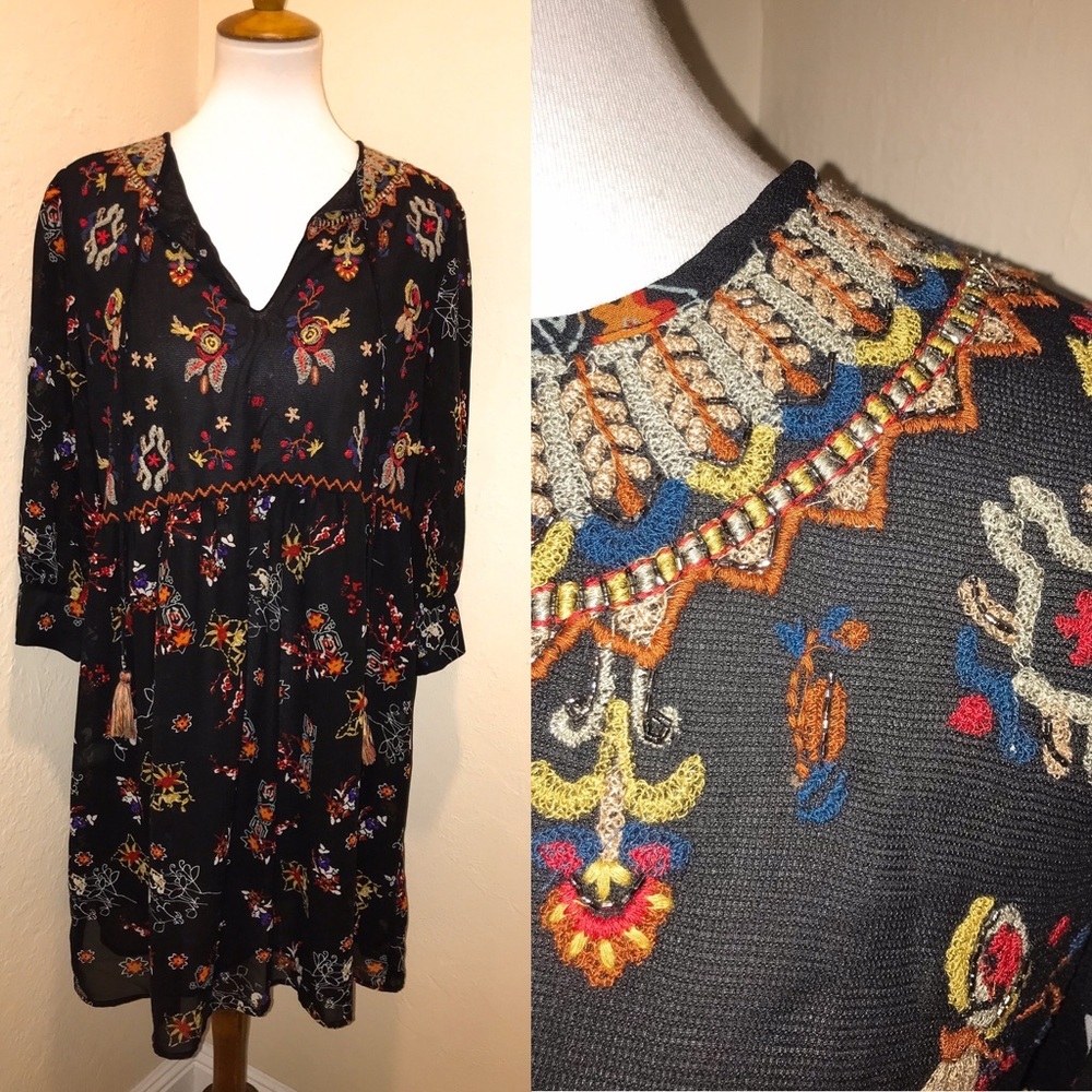 Black embroidered dress by ‘philosophy dresses’